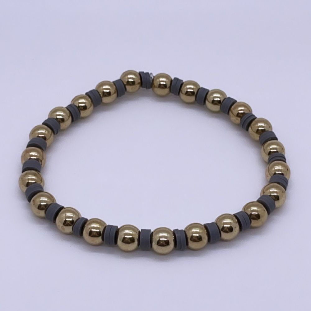 NWT Wool + Pepper Co. Gray & Gold Bracelet